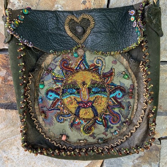 Gossamer Wings by Barbara Grimes * RARE * Custom Handmade Leather Beaded Bag - Picture 4 of 16